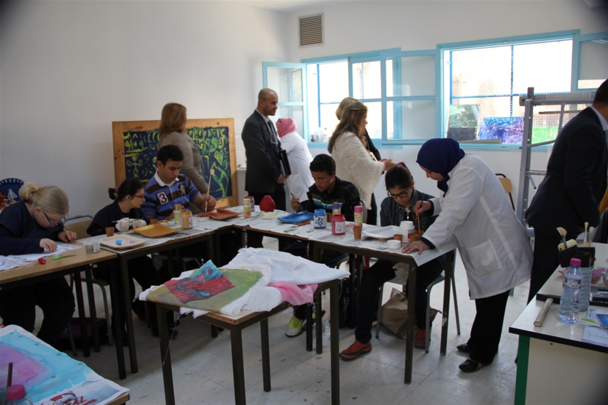 Students develop artistic abilities at the special education vocational training center in Ariana, Tunisia Nov. 3. A $675,000 extension to the center was funded by the AFRICOM Humanitarian Assistance Program. 