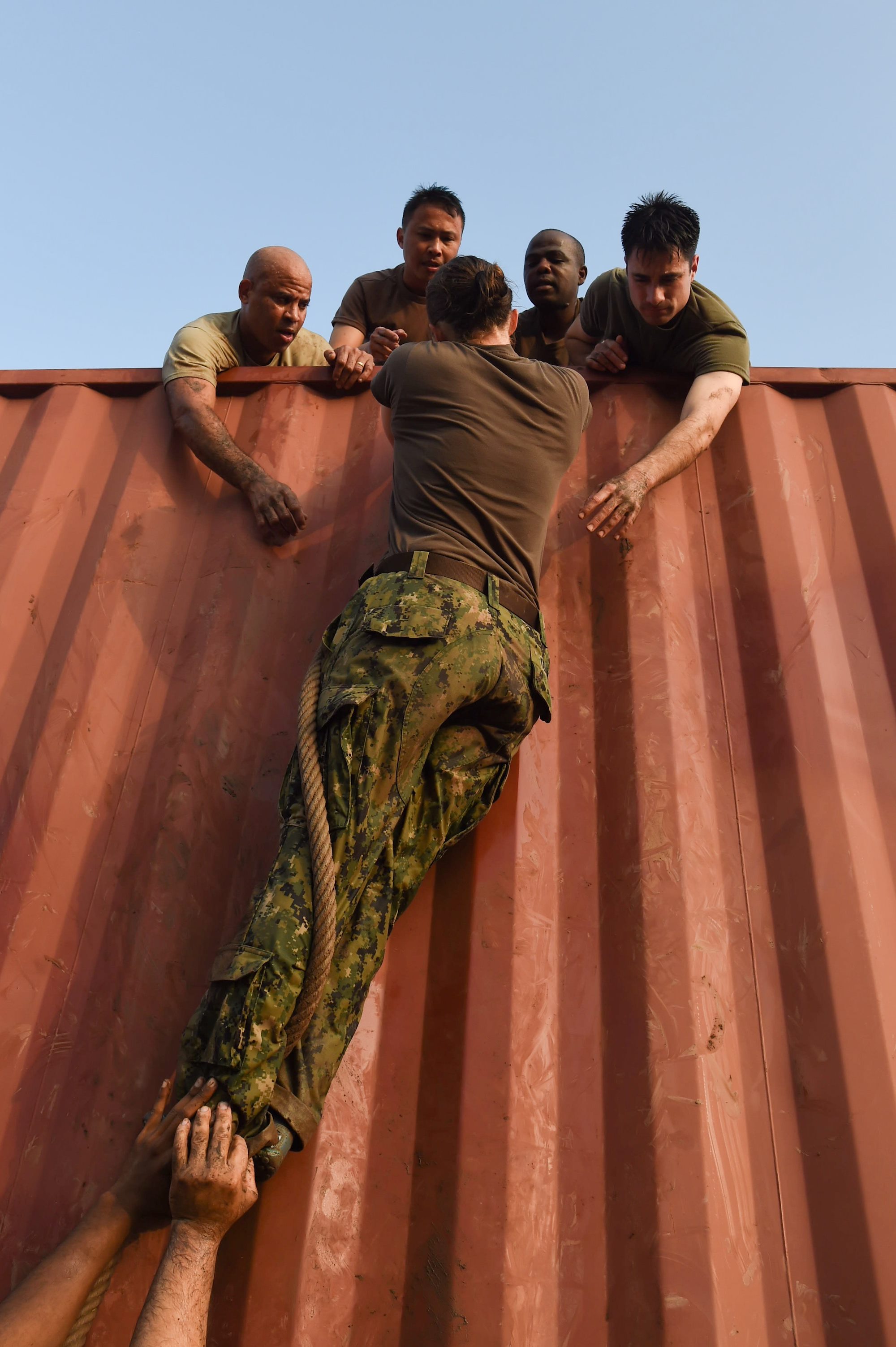Combined Joint Task Force Horn of Africa members participate in French Mud Run