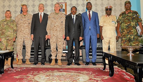AFRICOM, CJTF-HOA Commanders meet Somalia President