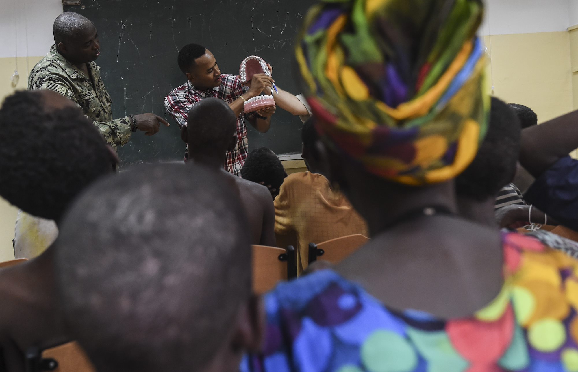 CJTF-HOA Civil Affairs team teaches local children oral hygiene, preventative care