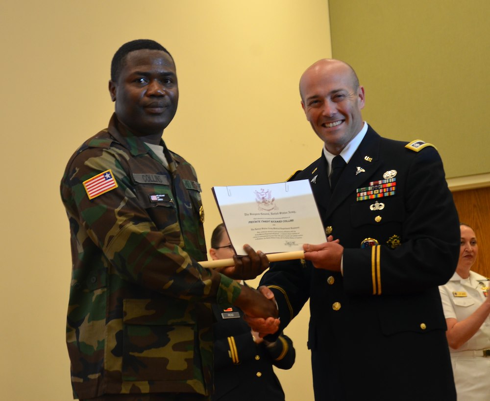 METC Prev-Med Program Graduates First International Military Student from Liberia