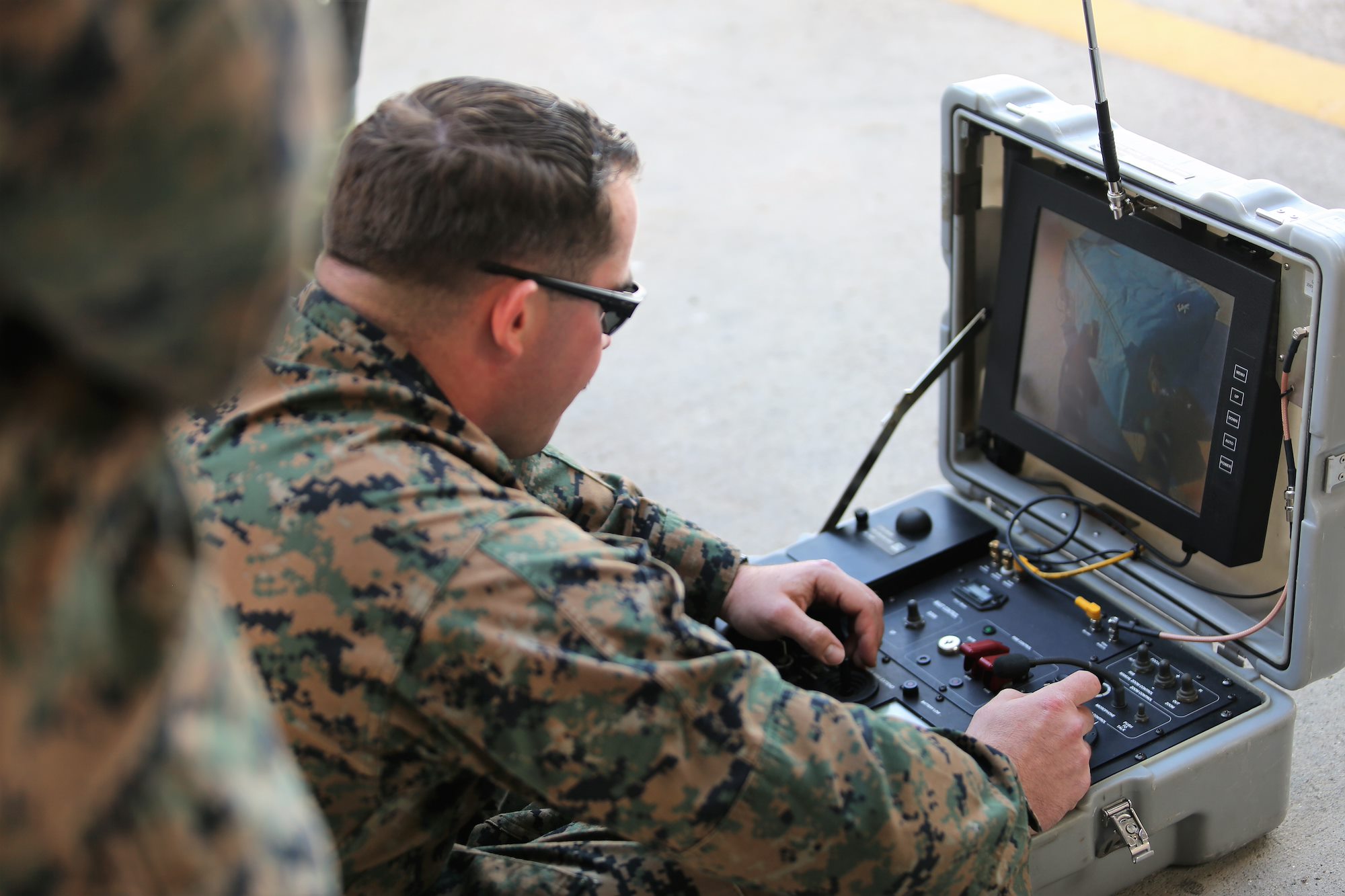 SPMAGTF-CR-AF Marines and Sailors conduct evacuation control center training