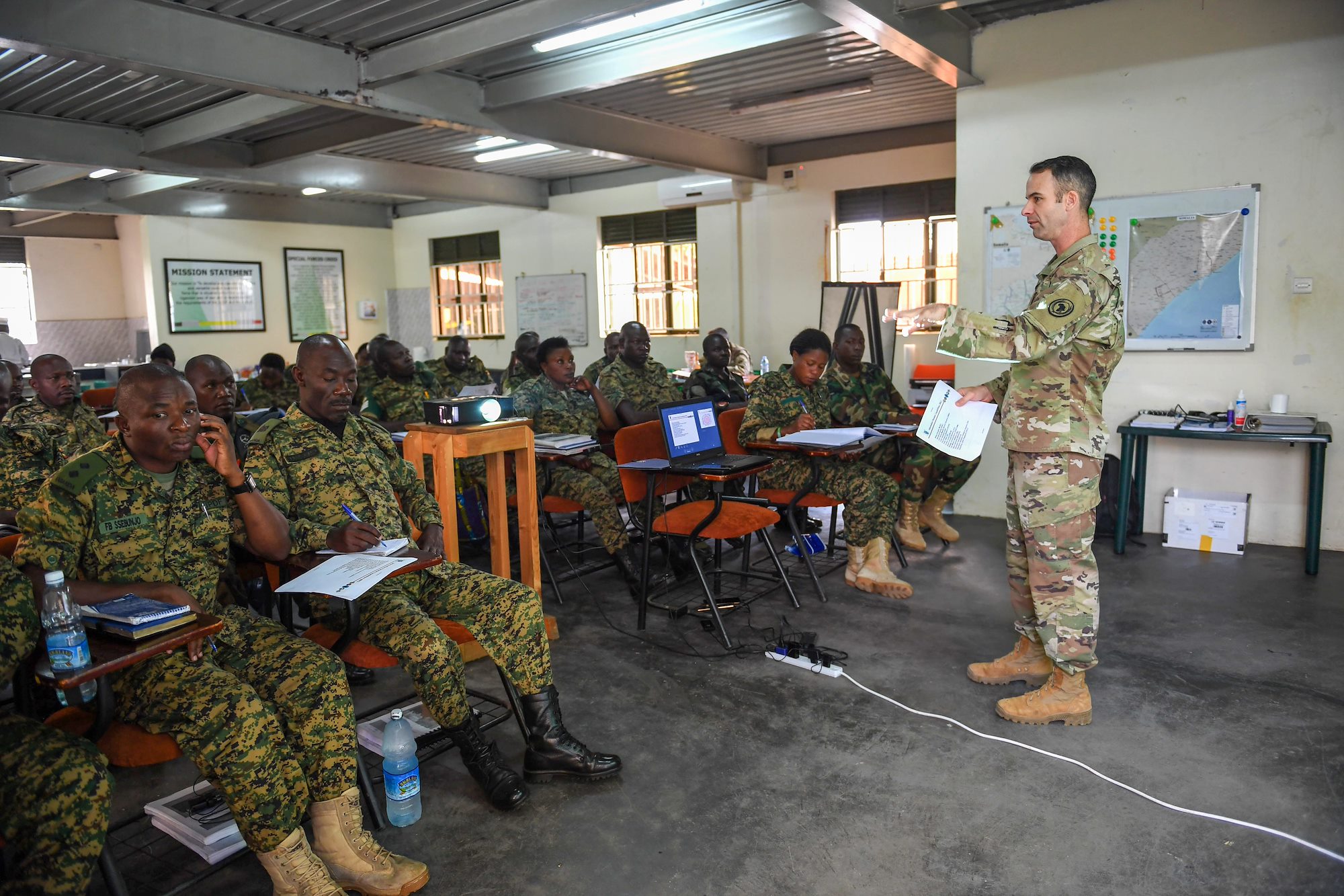 Uganda Peoples’ Defence Force Soldiers participate in civil affairs training