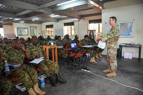 Uganda Peoples’ Defence Force Soldiers participate in civil affairs training