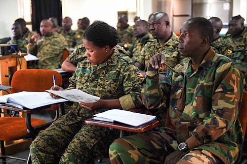 Uganda Peoples’ Defence Force Soldiers participate in civil affairs training