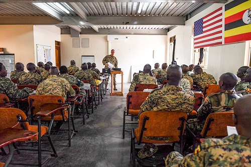 Uganda Peoples’ Defence Force Soldiers participate in civil affairs training