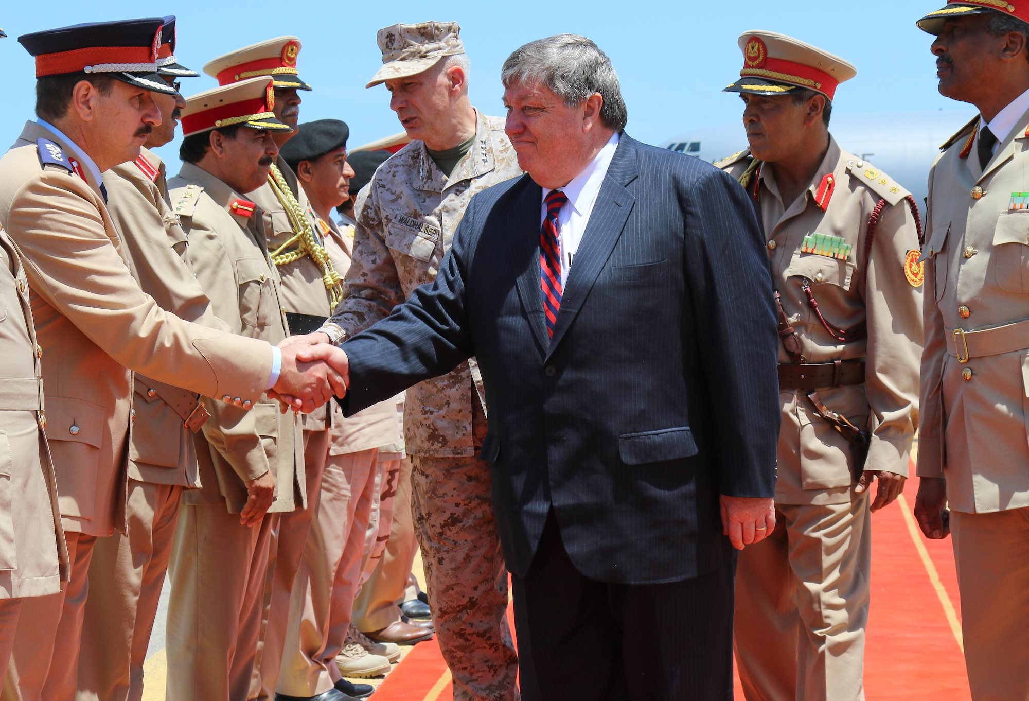 Amb. Peter Bodde, Chargé d'affaires a.i. at the Libya External Office, visits AFRICOM