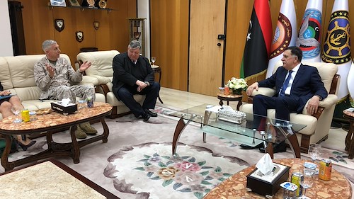 Amb. Peter Bodde and Gen. Thomas Waldhauser visit Libyan Prime Minister in Tripoli, Libya