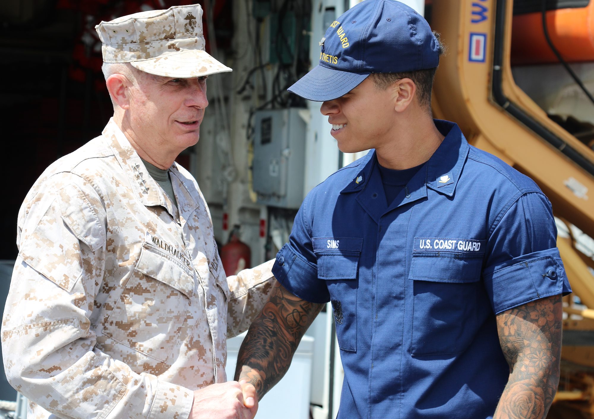 AFRICOM commander visits USCGC Thetis; thanks crew