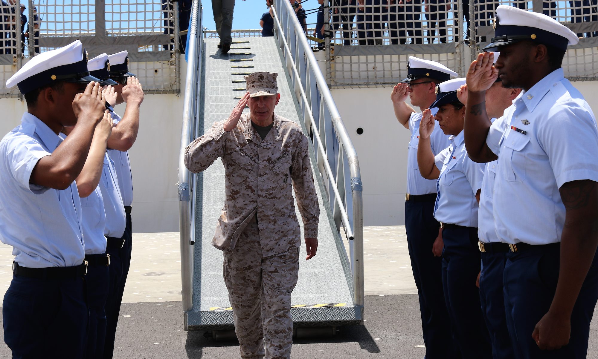 AFRICOM commander visits USCGC Thetis; thanks crew