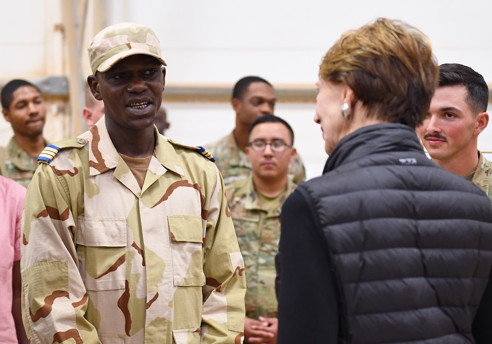 Secretary of the Air Force visits service members at Nigerien Air Base 201