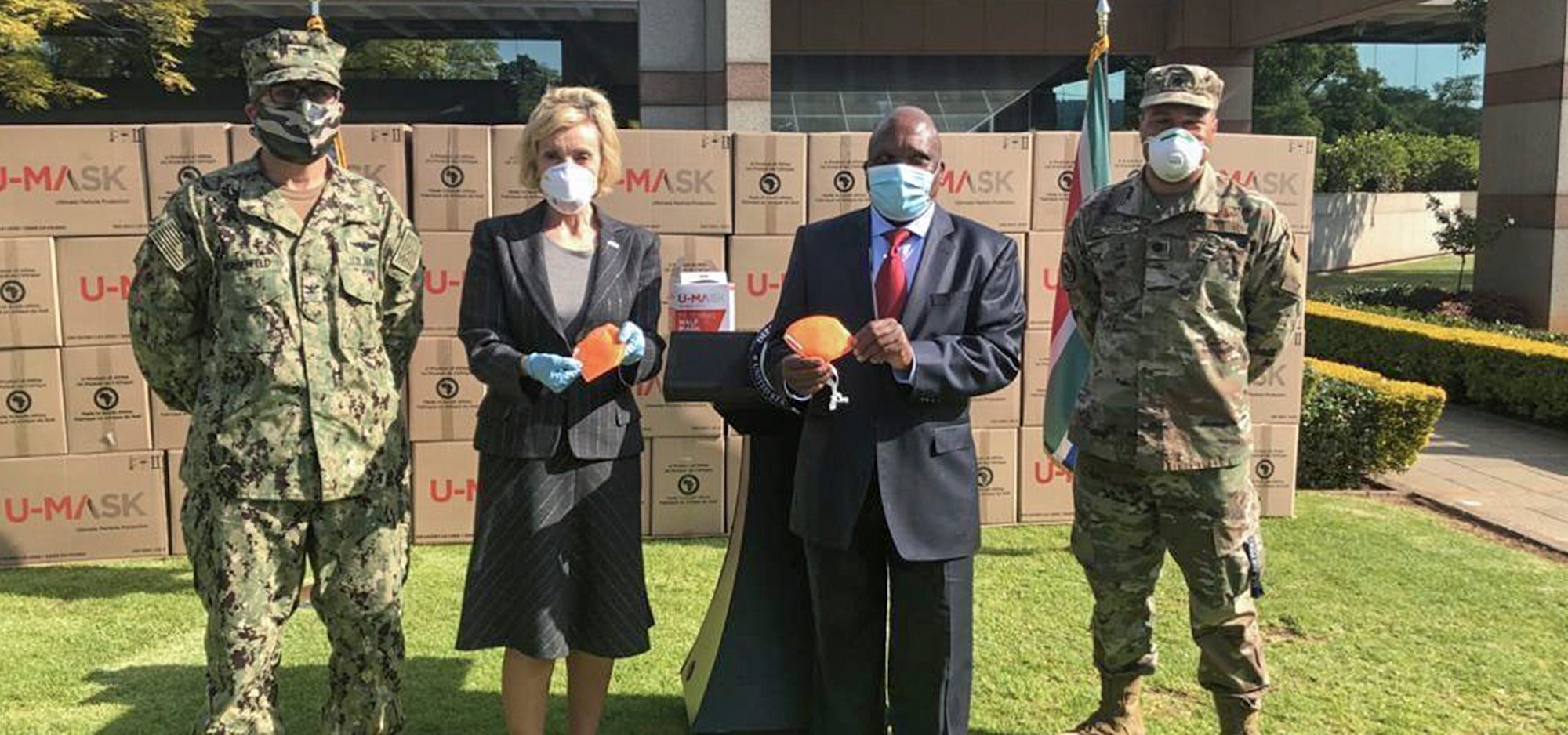 Protective masks distributed in South Africa