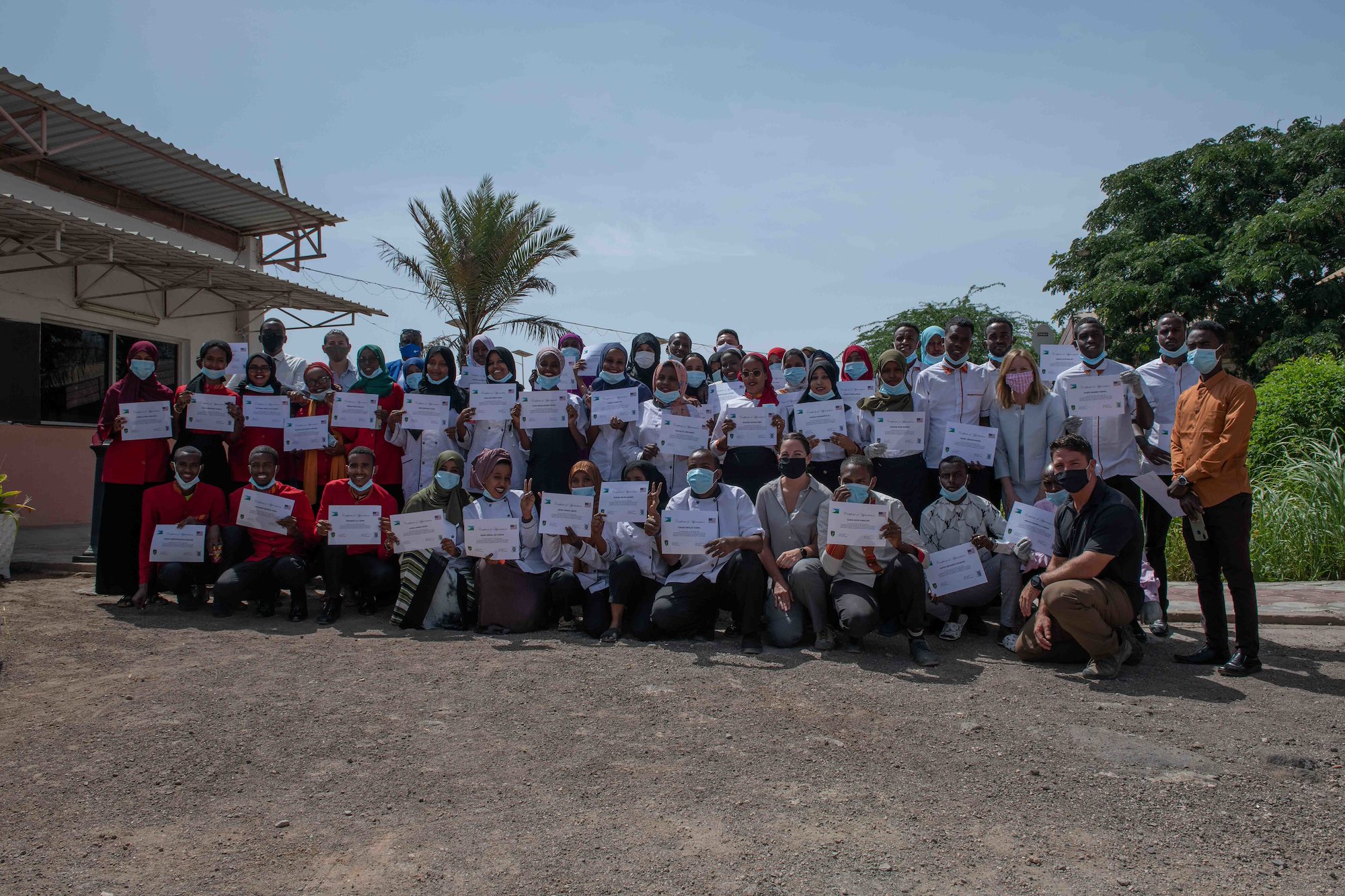 Civil Affairs soldiers conduct English discussion groups in Djibouti