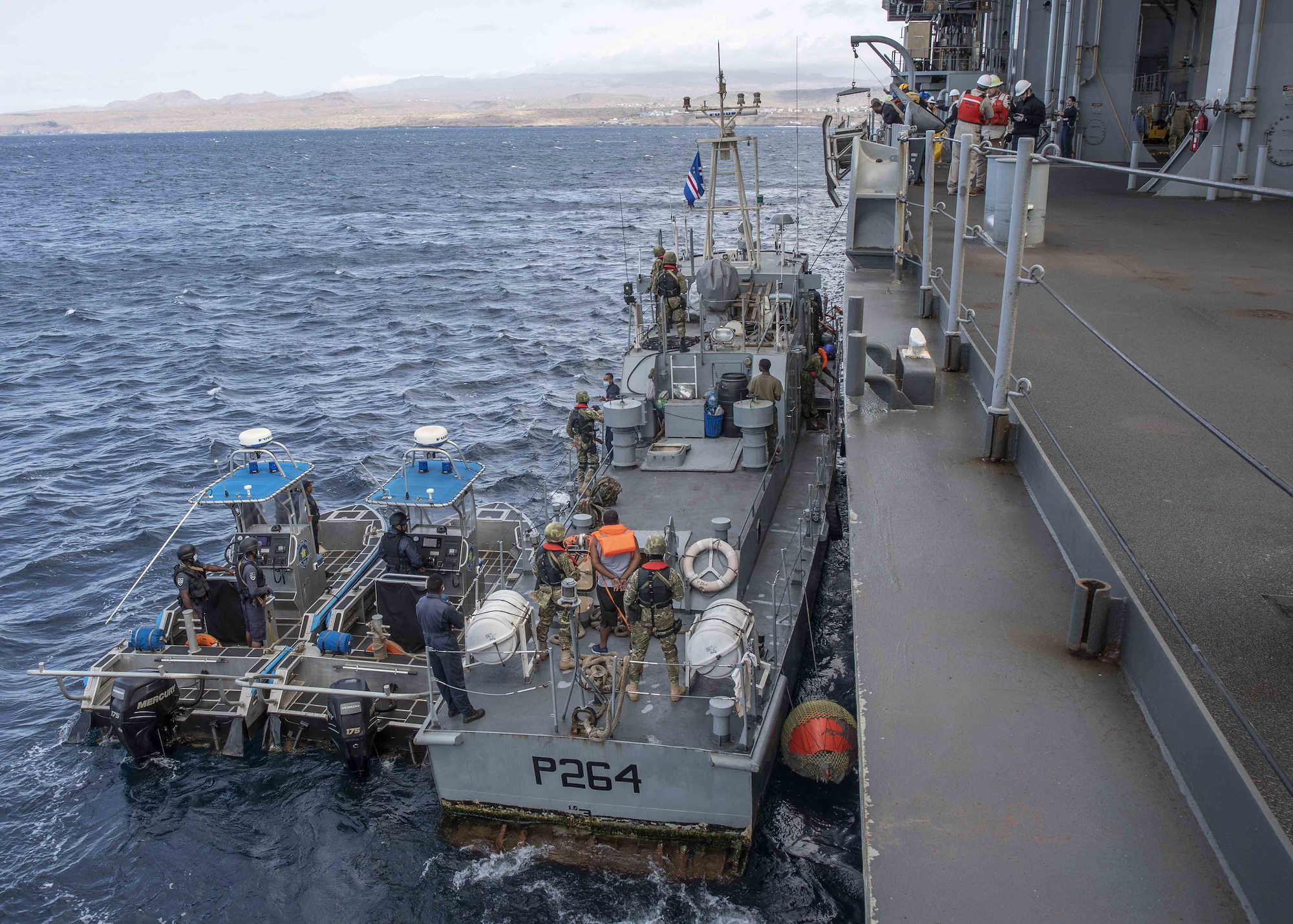 U.S. Tri-maritime Services and Cabo Verde authorities interdict large trans-oceanic cocaine shipment