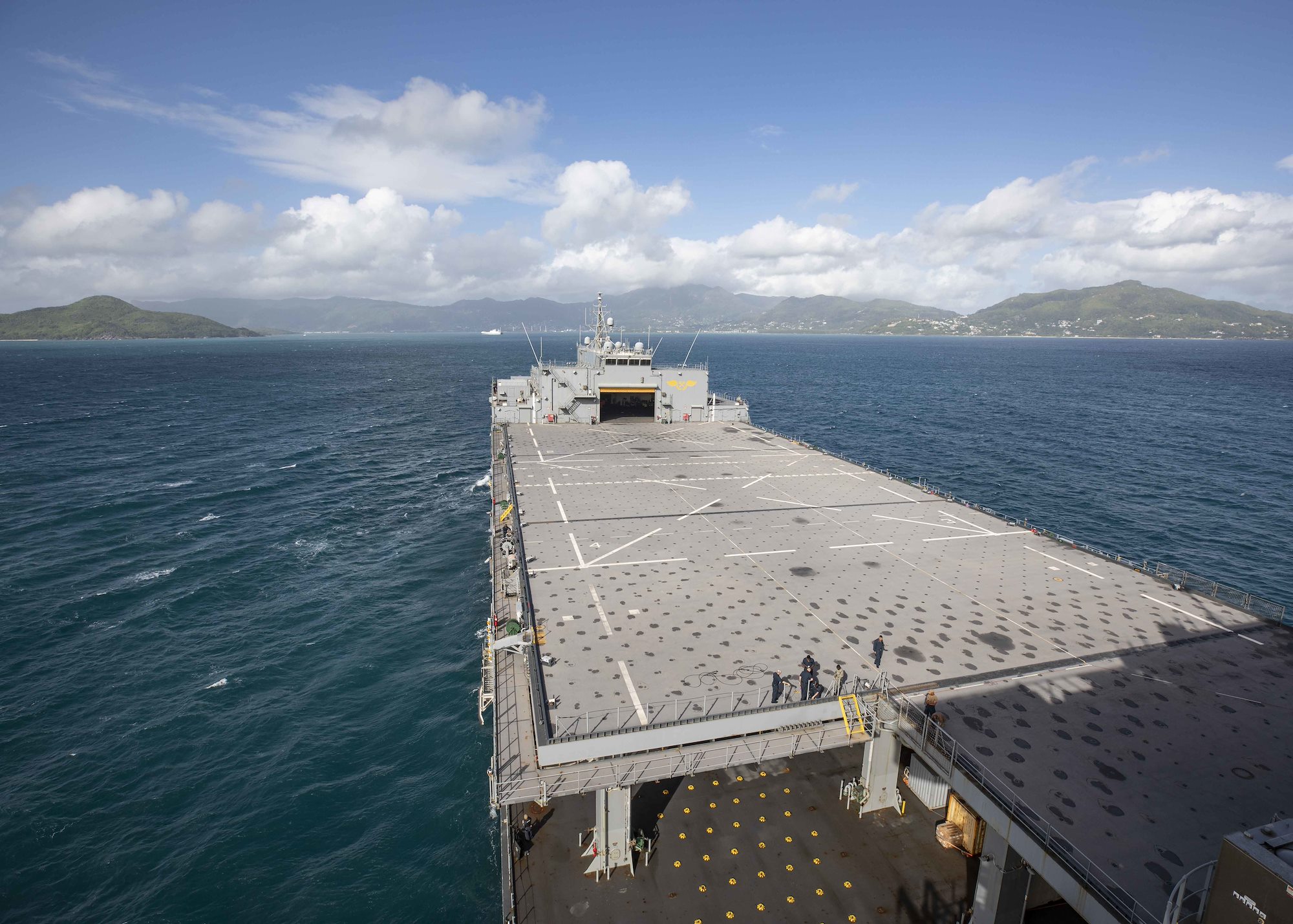 USS Hershel “Woody” Williams honors its namesake while in Seychelles