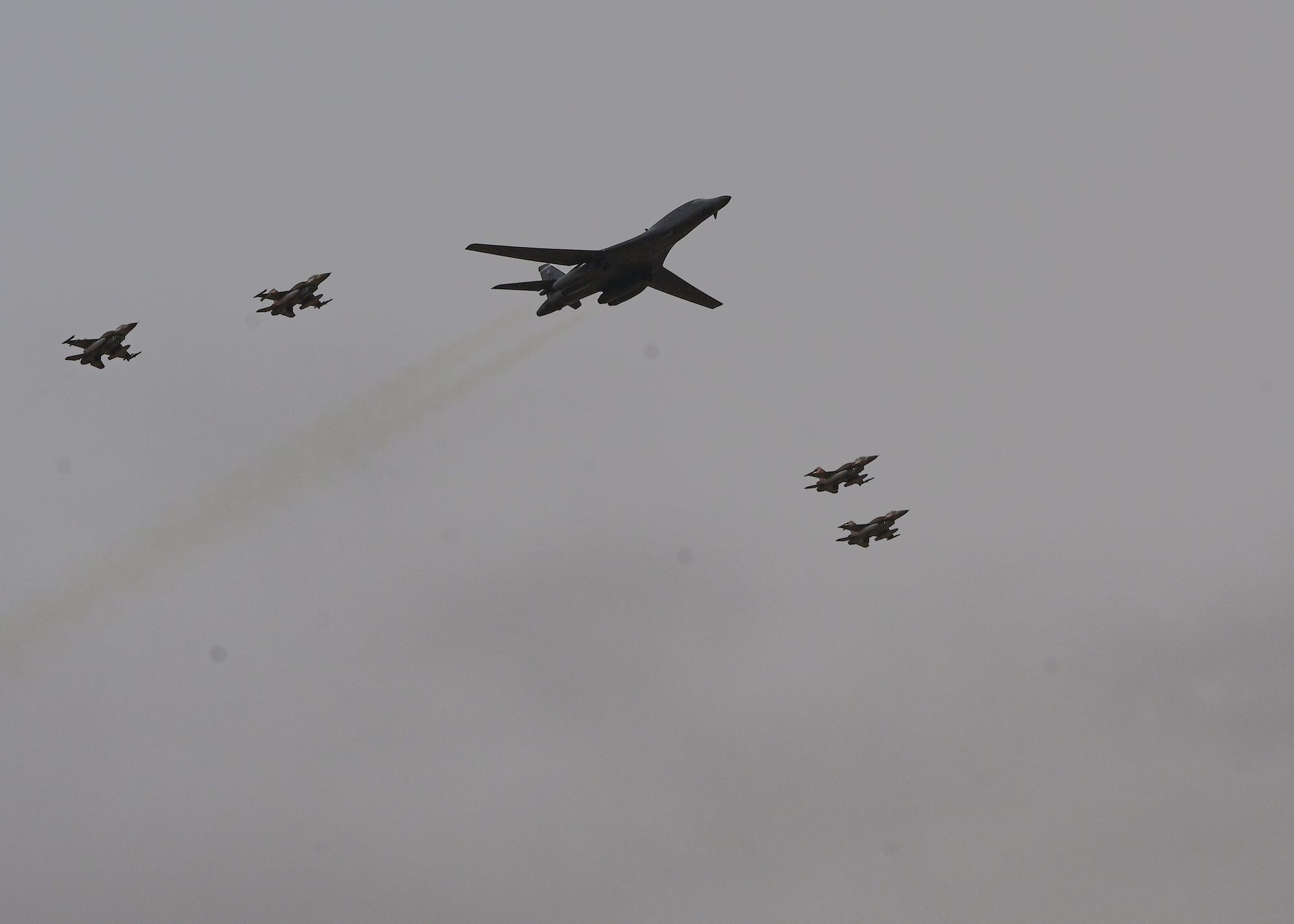 The U.S. Air Force pilots B1 Lancer Bomber in a demonstration on June 16, 2023 for distinguished visitor day during Exercise African Lion 2023 in TanTan, Morocco.