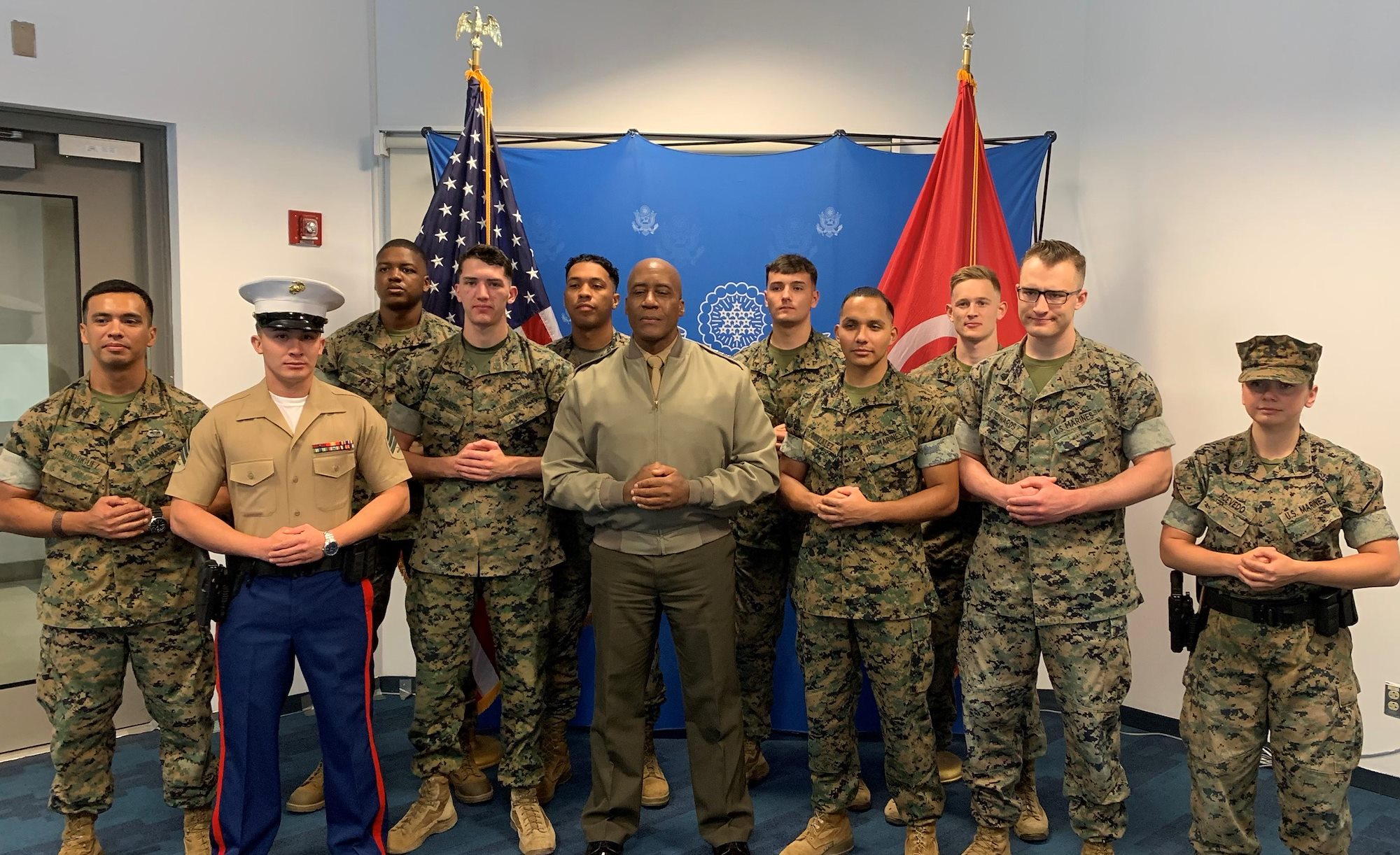 General Langley with Marines