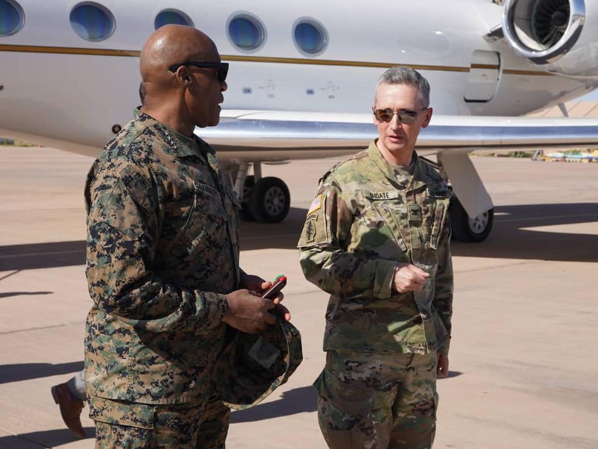 U.S. Marine Corps General Michael Langley and Sergeant Major Michael Woods visit Chad on January 9-10, 2024