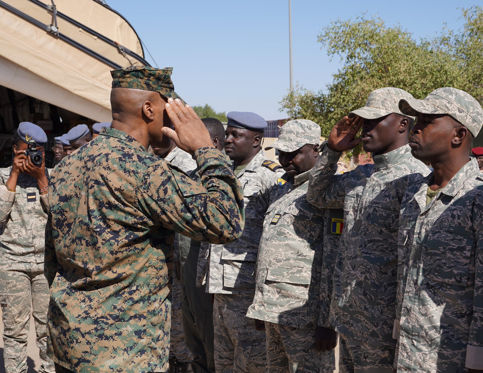 U.S. Marine Corps General Michael Langley and Sergeant Major Michael Woods visit Chad on January 9-10, 2024
