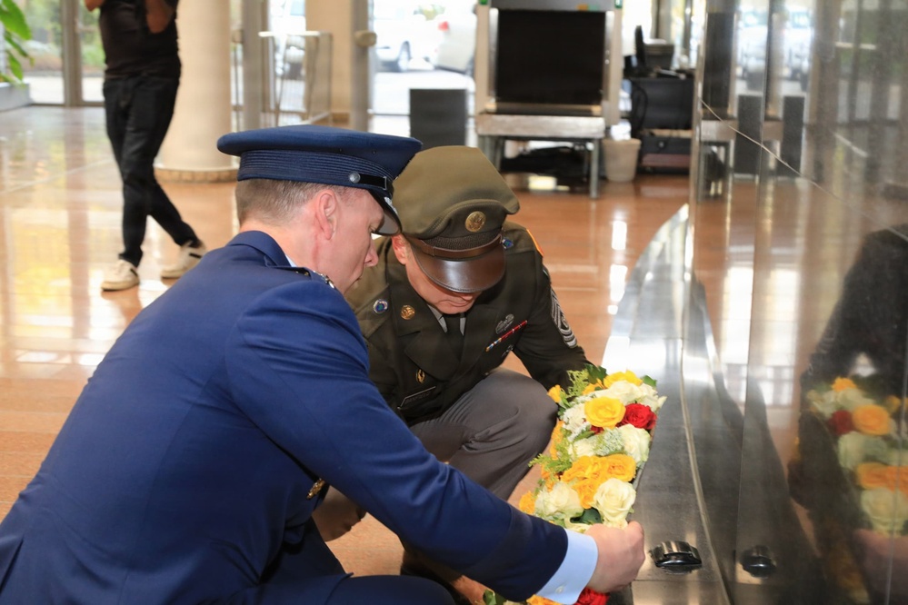 One Mission, United by Partnership, Established by Sacrifice – AFRICOM Commander, Command Senior Enlisted Leader Lead Wreath Laying Ceremony at African Union Headquarters