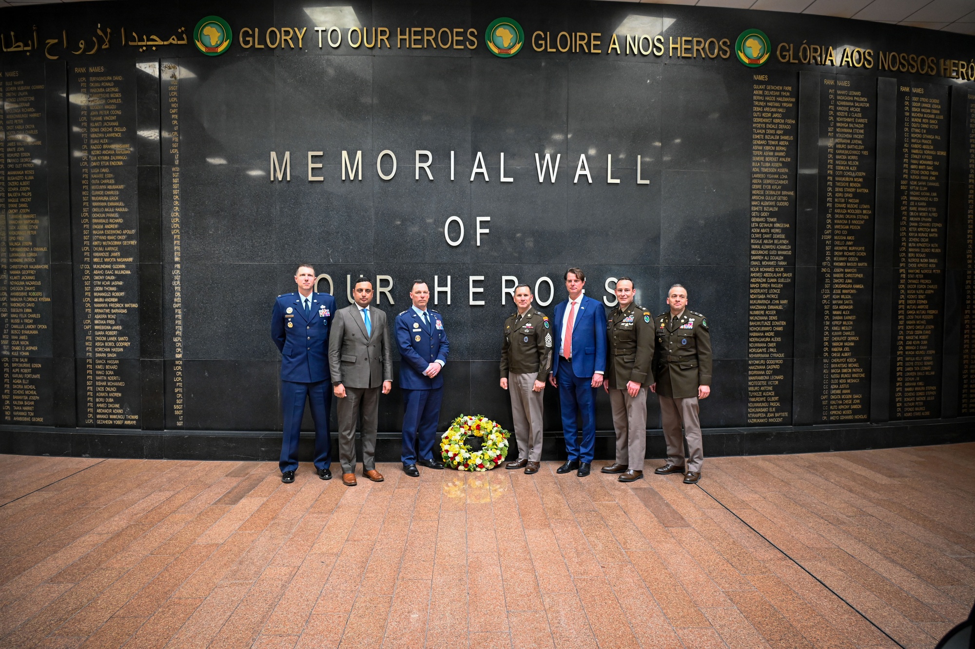 One Mission, United by Partnership, Established by Sacrifice – AFRICOM Commander, Command Senior Enlisted Leader Lead Wreath Laying Ceremony at African Union Headquarters